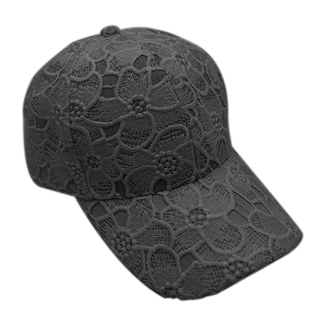 Floral Laced Baseball Cap (Black)