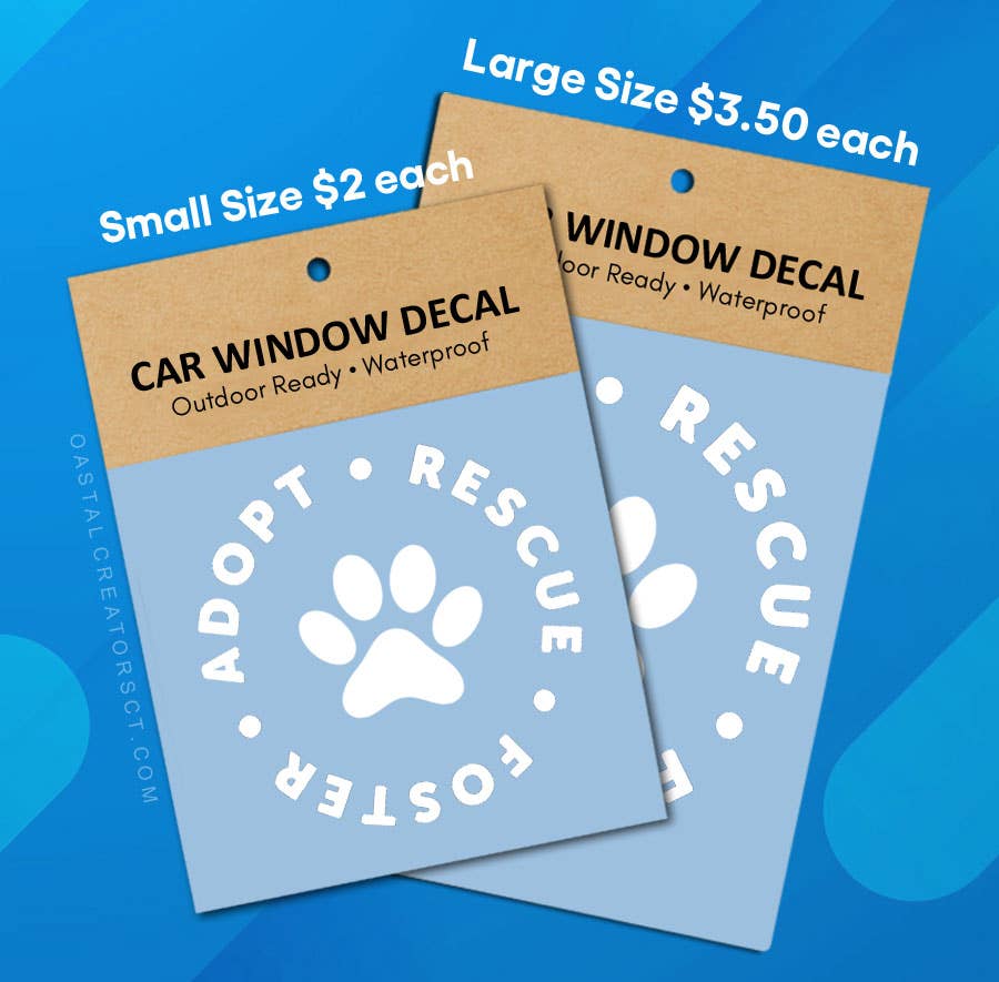 Adopt Rescue Foster Vinyl Window Decal