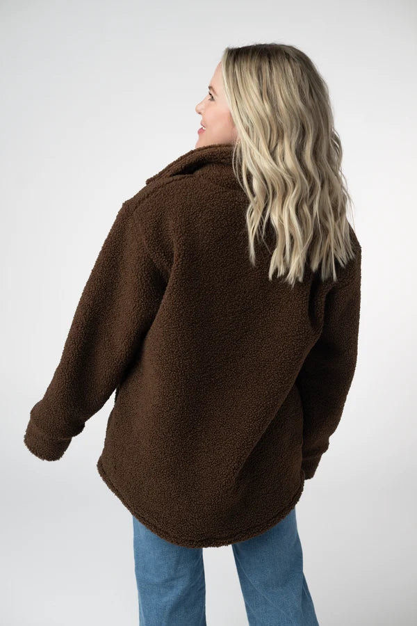 Teddy Oversized Shacket - Brown