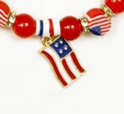 Mix Beaded Stretch USA Charm Bracelet