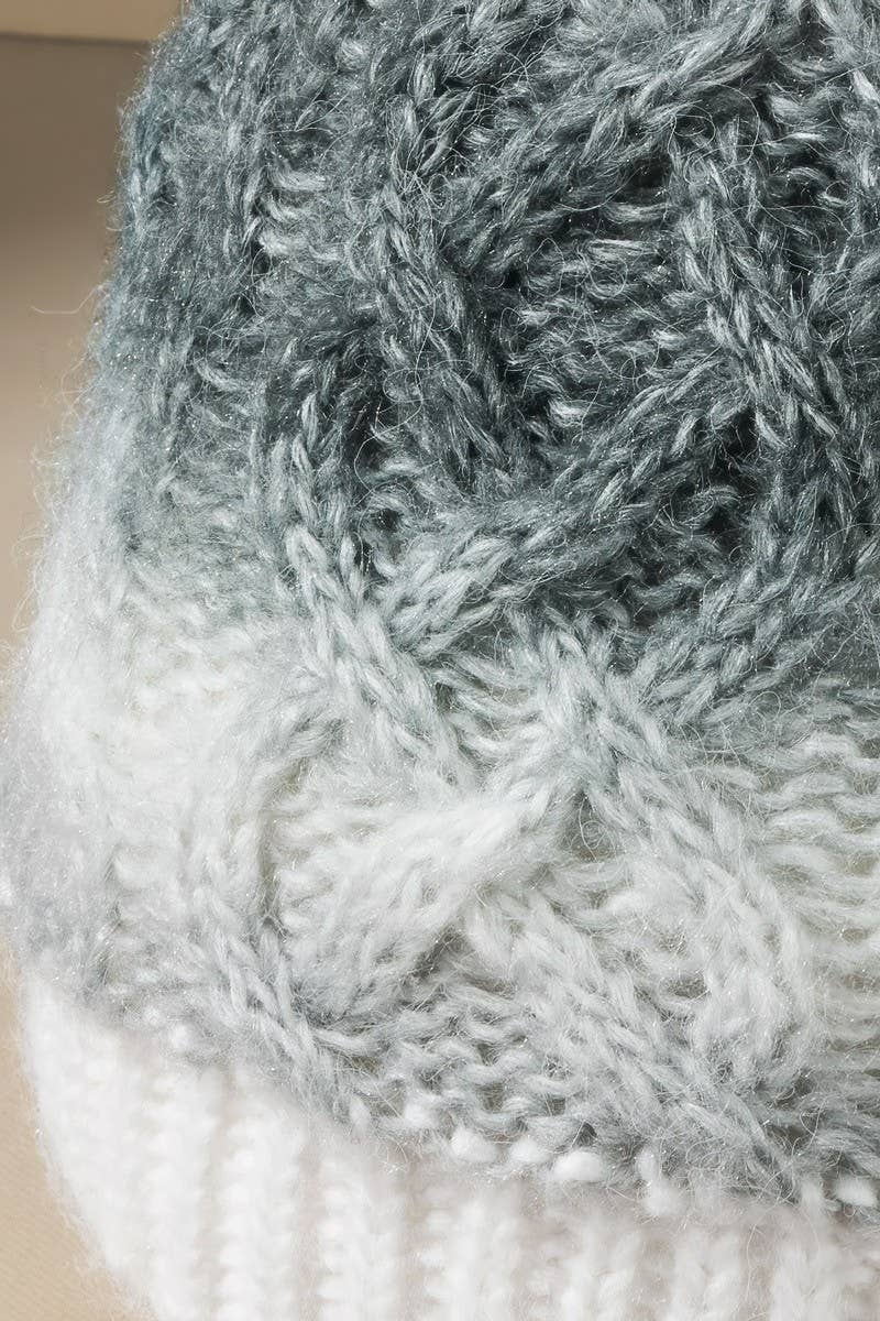 Colored Cable Knitted Beanie (2 Colors: Sunset and Gray)