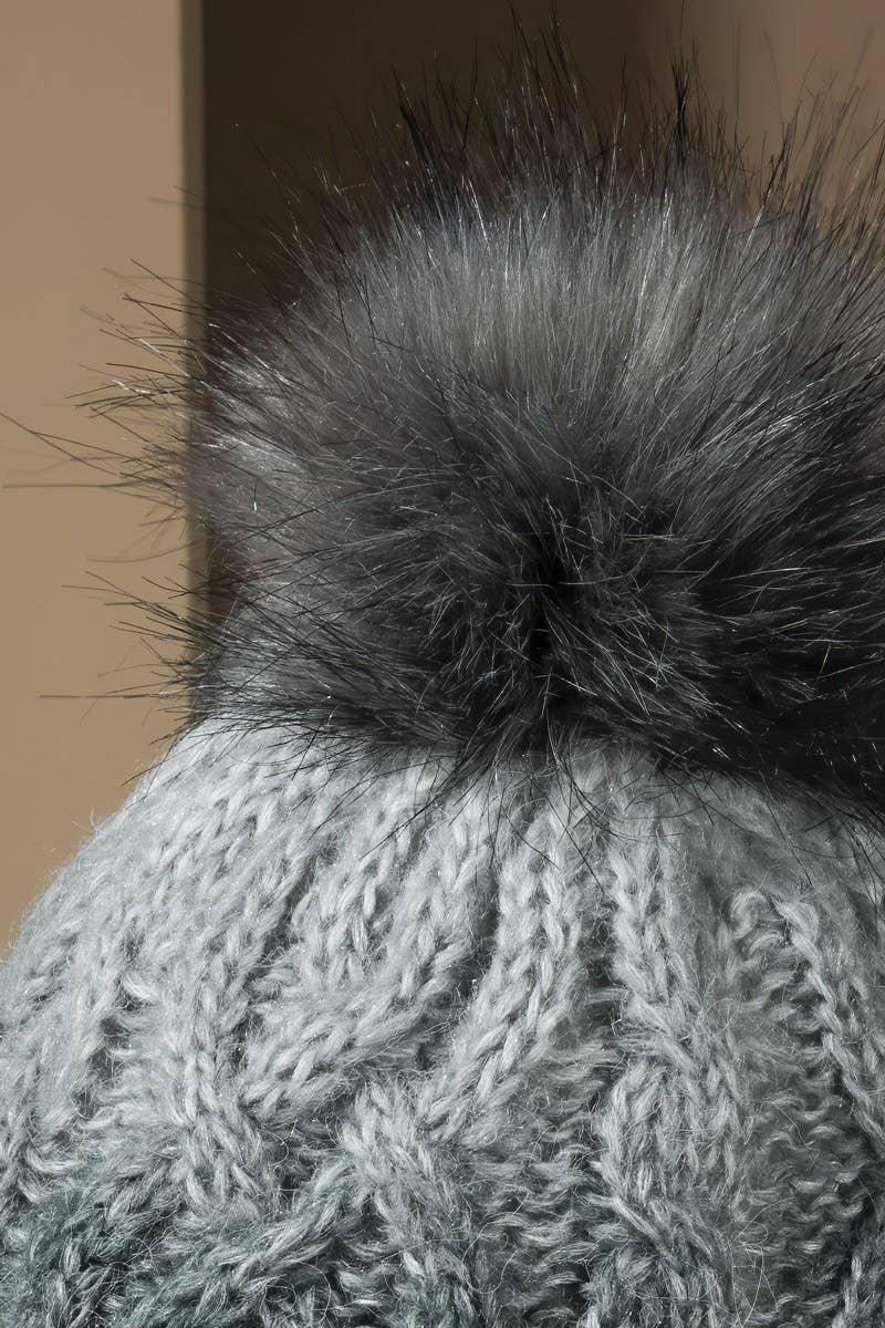 Colored Cable Knitted Beanie (2 Colors: Sunset and Gray)
