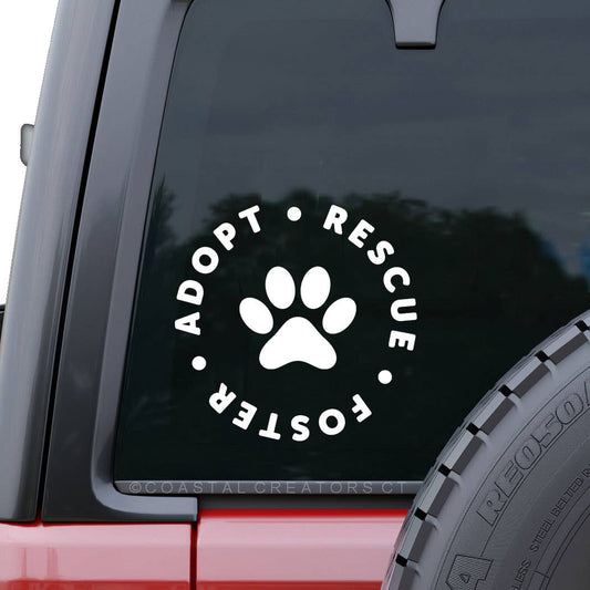 Adopt Rescue Foster Vinyl Window Decal