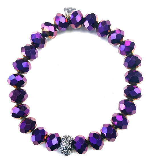 Statement Sparkle Faceted Glass Bracelet (Multiple Colors)