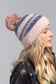 Metallic Striped Pompom Beanie (3 Color Options)