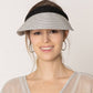 Metallic Straw Natural Material Sun Visor (Silver)