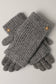Winter Wool Blend Double Layer Knitted Gloves:Grey