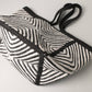 Tribal Aztec Shoulder Tote Canvas Bag (Black)