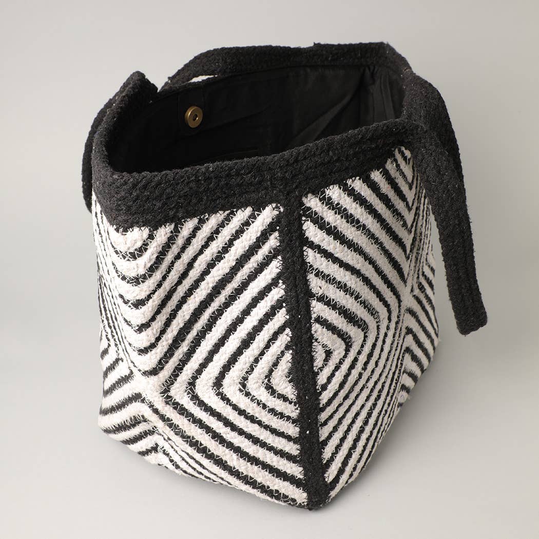 Tribal Aztec Shoulder Tote Canvas Bag (Black)