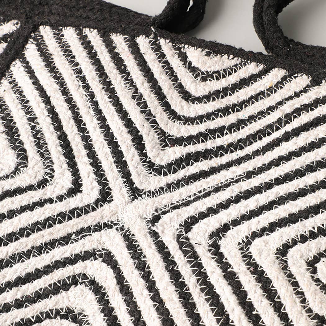 Tribal Aztec Shoulder Tote Canvas Bag (Black)