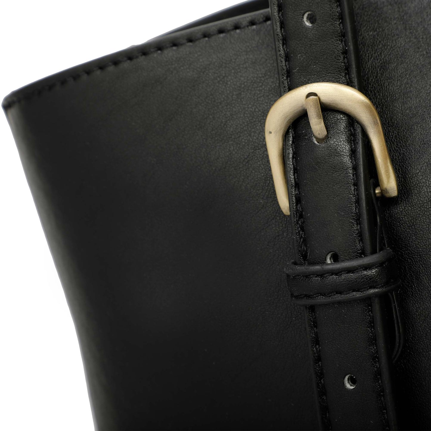 Isla Biodegradable Vegan Leather with detachable bag XL Tote: Black