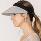 Metallic Straw Natural Material Sun Visor (Silver)