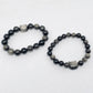 Silver Obsidian Beaded Cat Head Bracelet (Single Bracelet)