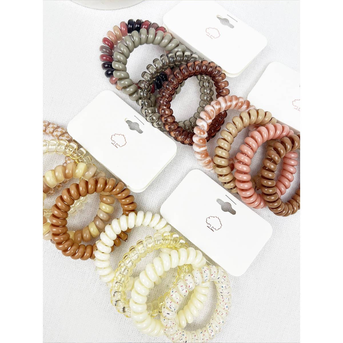 Neutral Colored Spiral Hair Ties