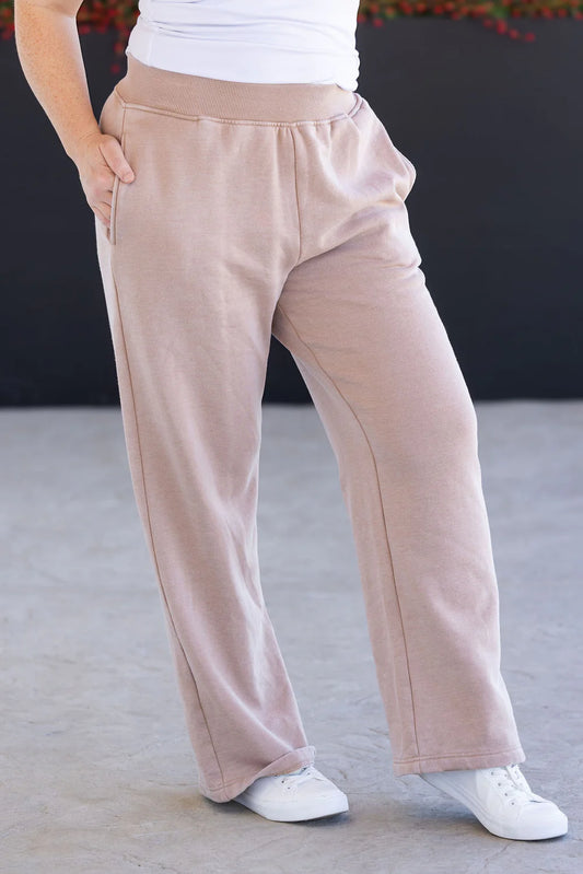 Wide Leg Vintage Wash Bottoms - 4 Colors
