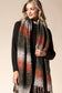 Plush Plaid Brushed Oblong Scarf: RUST