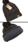 Winter Cable Knit Beanie Hat with Fleece Lining: Grey