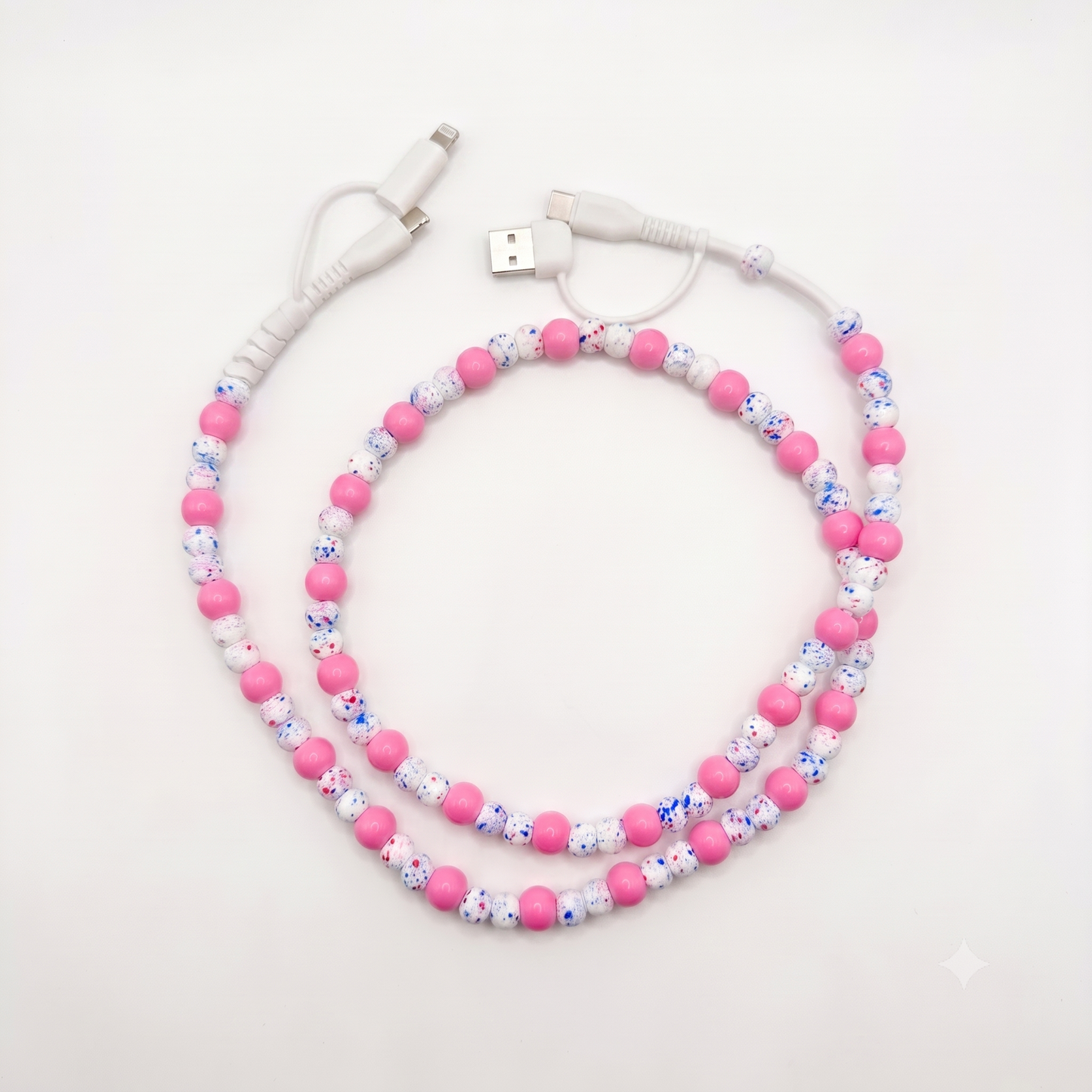 Beaded 4-in-1 Charging Cable | USB-C, Lightning & USB Compatible