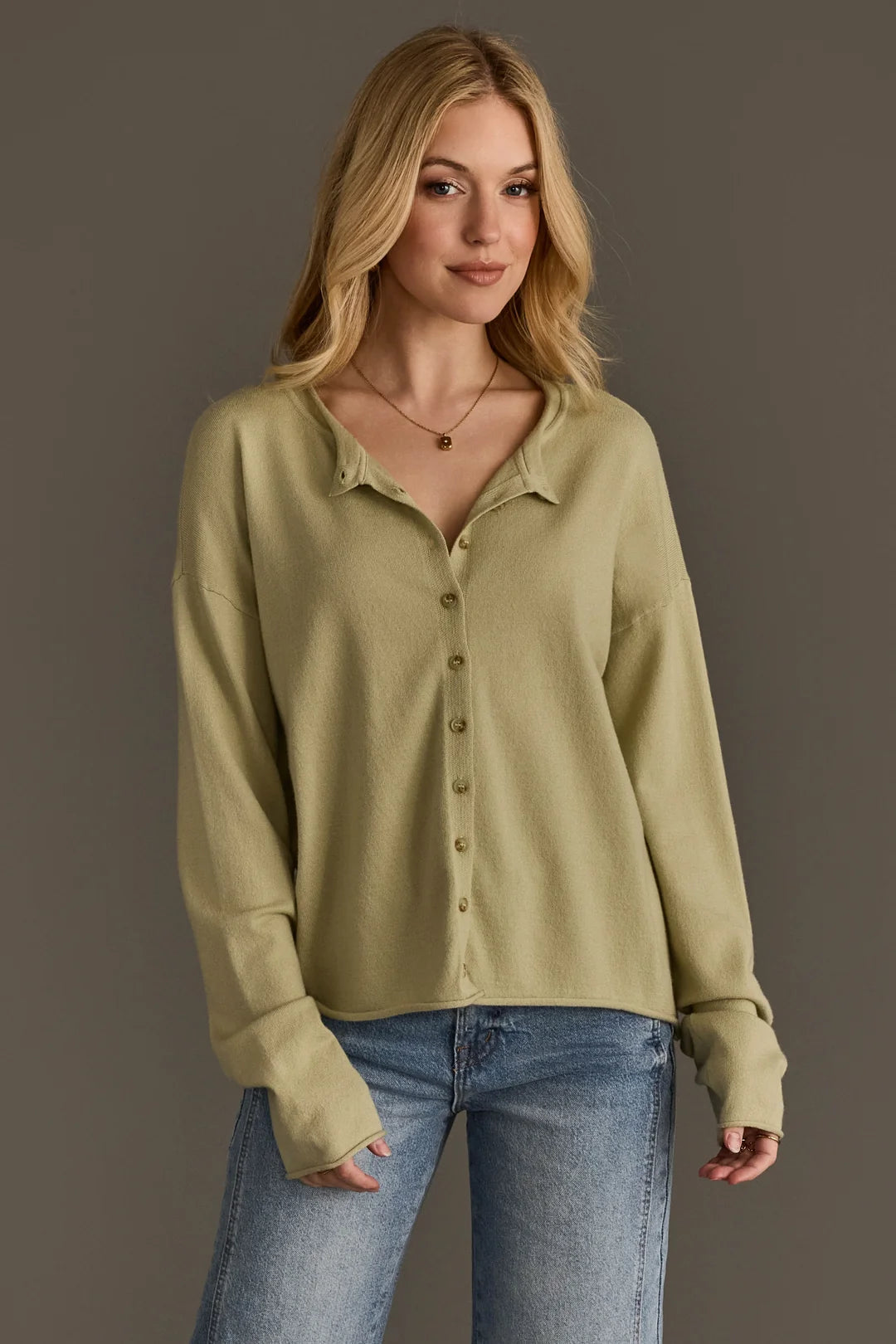 Light Green Button Up Cardigan