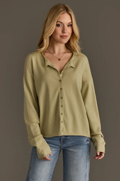 Light Green Button Up Cardigan