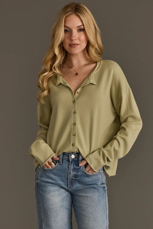 Light Green Button Up Cardigan