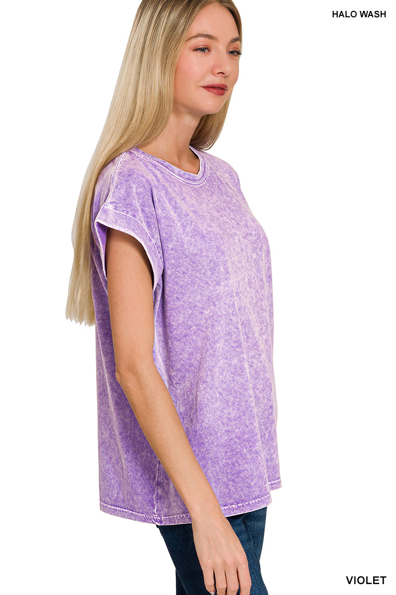 Halo Washed Cuffed Tee