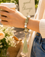 Silicone Beaded Bracelet Keychain with Tassel & Leaf Charm