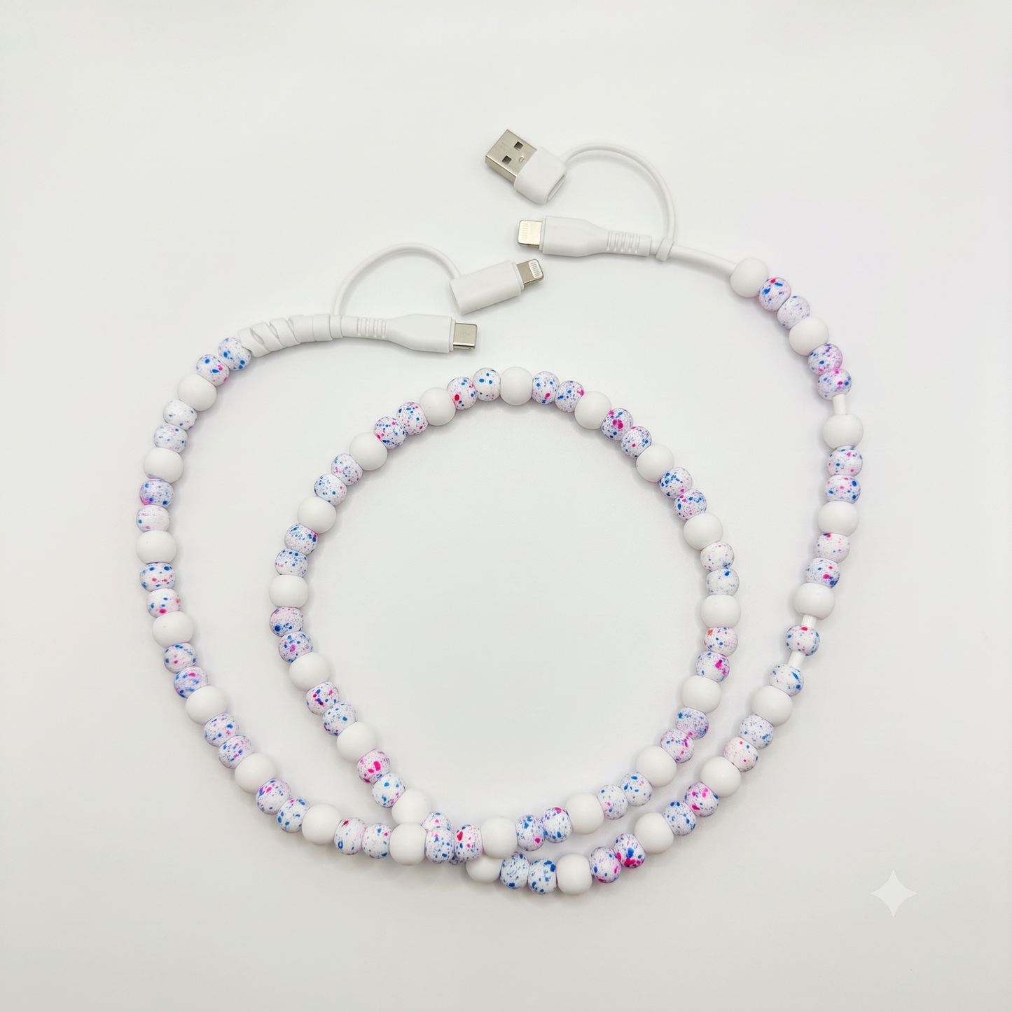 Beaded 4-in-1 Charging Cable | USB-C, Lightning & USB Compatible