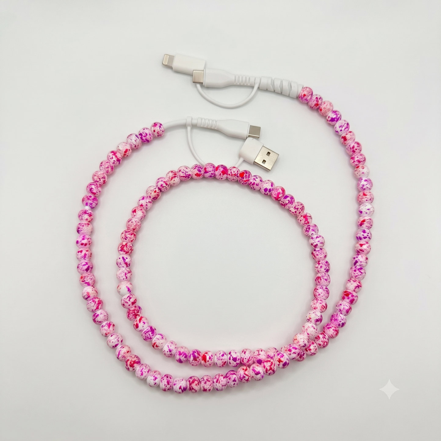 Beaded 4-in-1 Charging Cable | USB-C, Lightning & USB Compatible