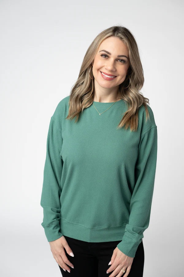 Corrine Ribbed Pullover Top - 4 Colors