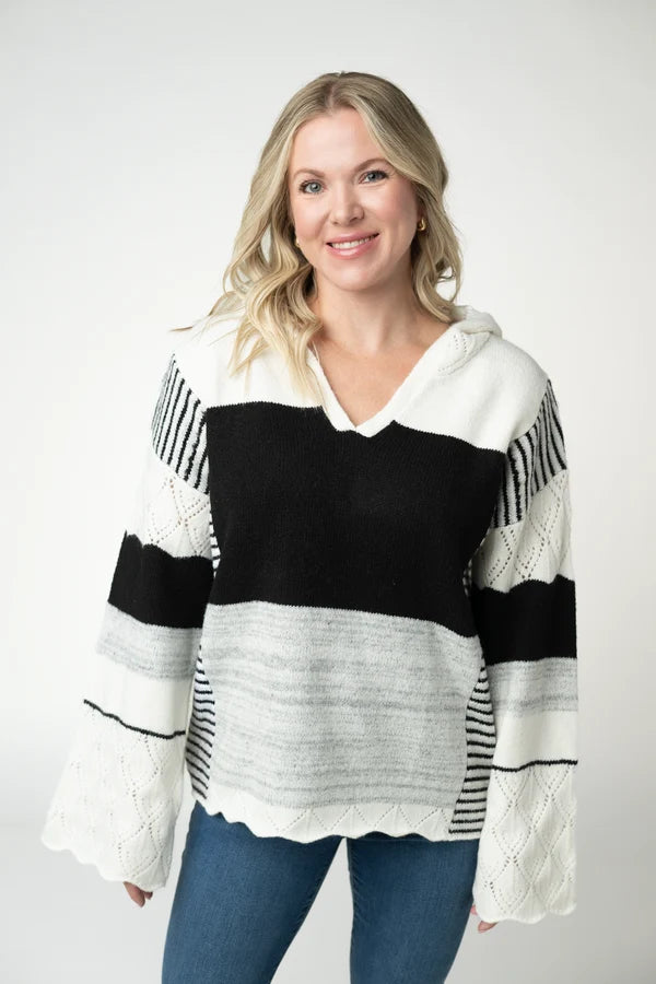 Monochrome Colorblock Hoodie