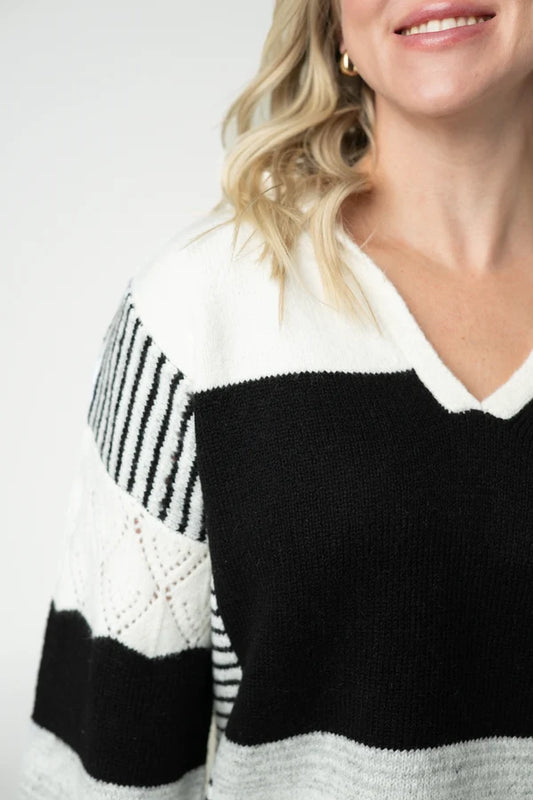 Monochrome Colorblock Hoodie