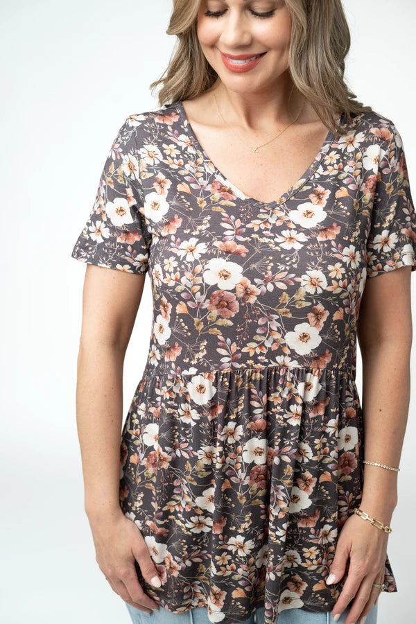 Sarah Ruffle Short Sleeve- 4 Colors/Patterns