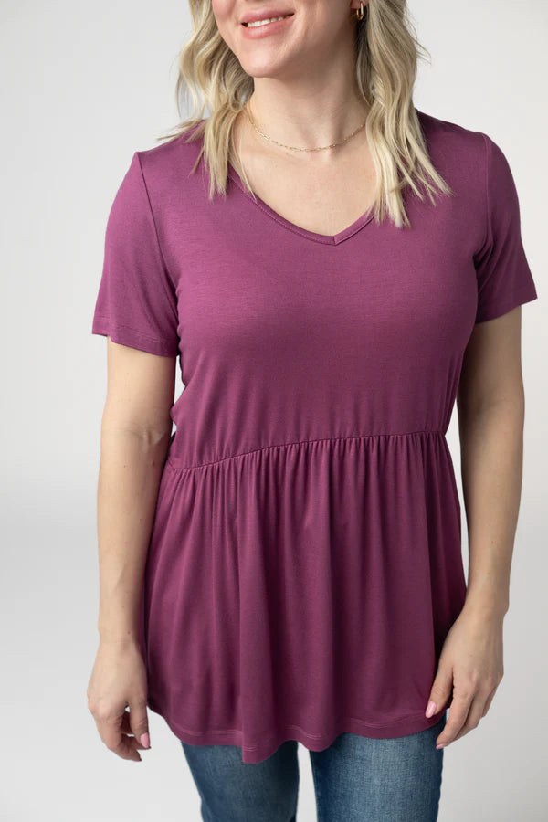 Sarah Ruffle Short Sleeve- 4 Colors/Patterns
