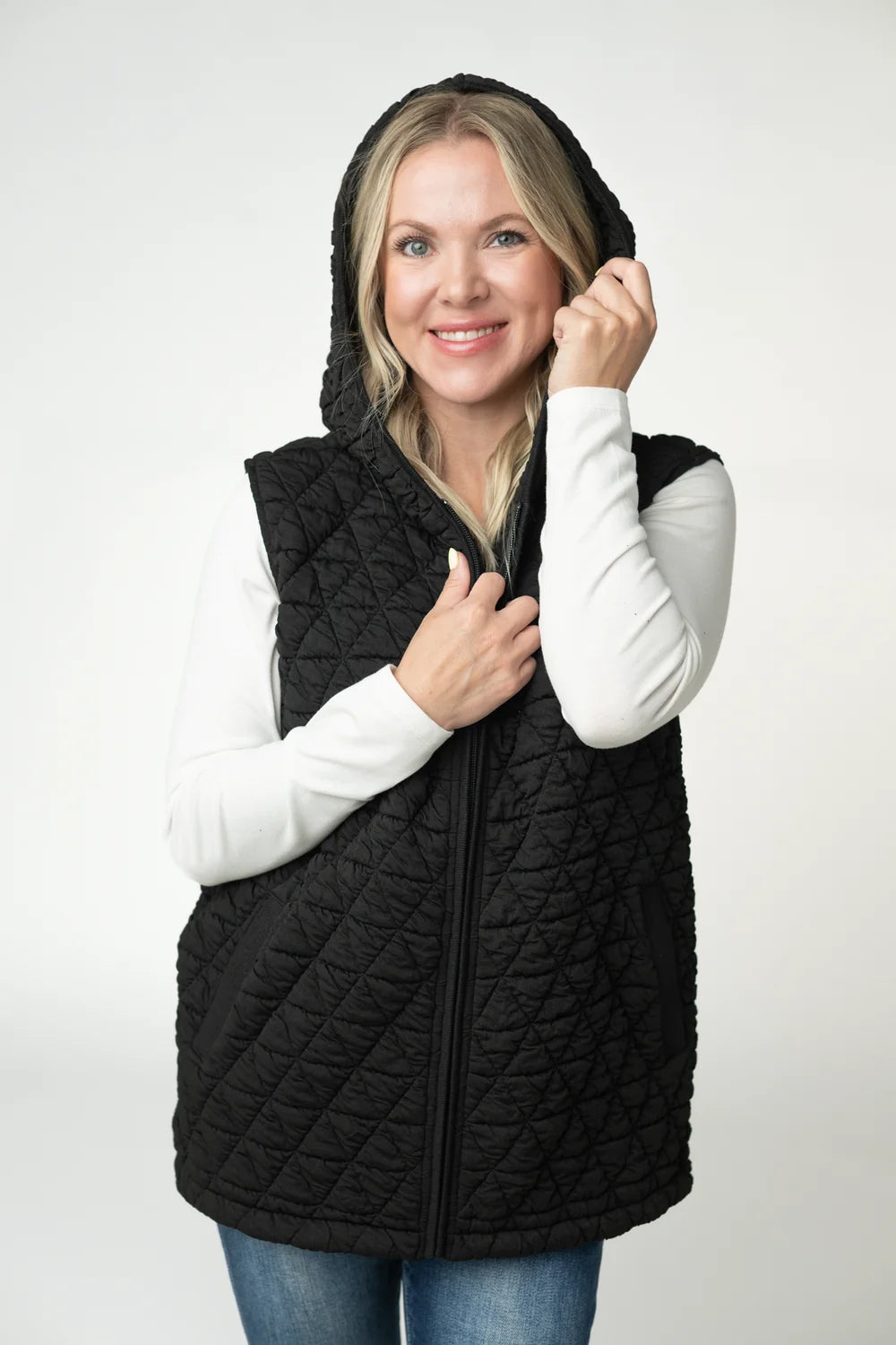 Heather Geometric Hooded Vest - 3 Colors