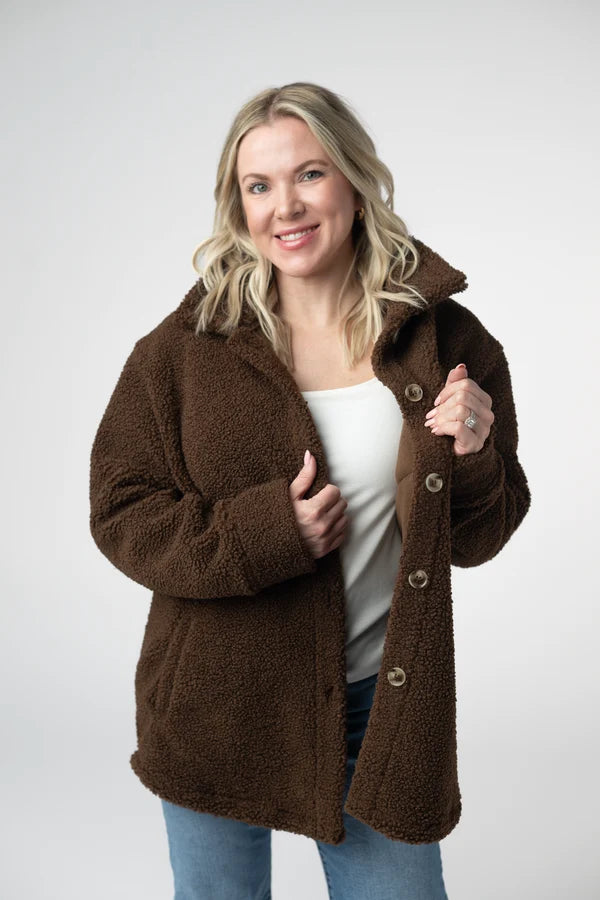 Teddy Oversized Shacket - Brown
