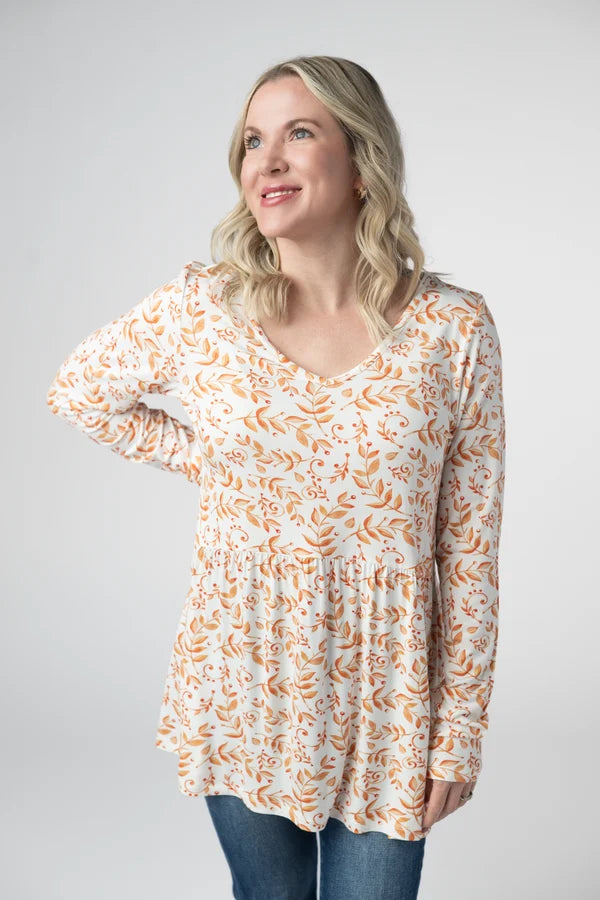 Long Sleeve Sarah Ruffle Top - 3 Patterns