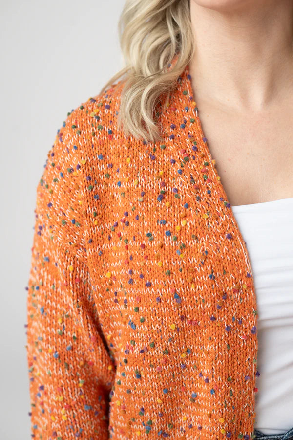 Carly Confetti Dot Cardigan - Pumpkin