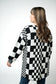 Checkered Pocket Cardigan - Black and White