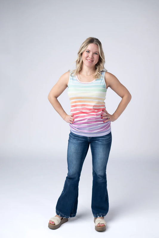 Ava Tank - Rainbow Stripes *