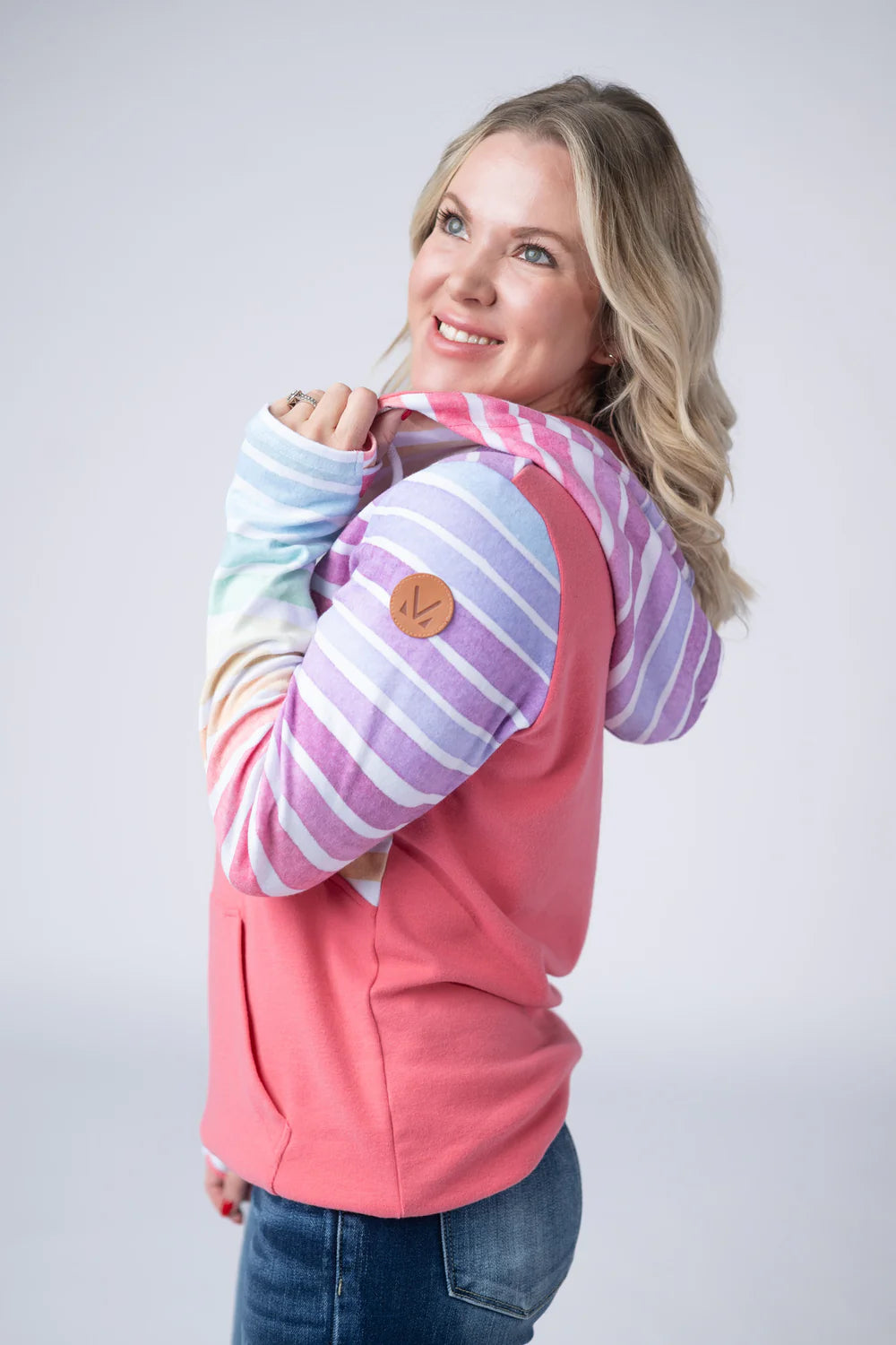 HalfZip Hoodie - Rainbow Stripes *