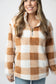Sherpa Plaid Pullover - Camel