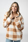 Sherpa Plaid Pullover - Camel