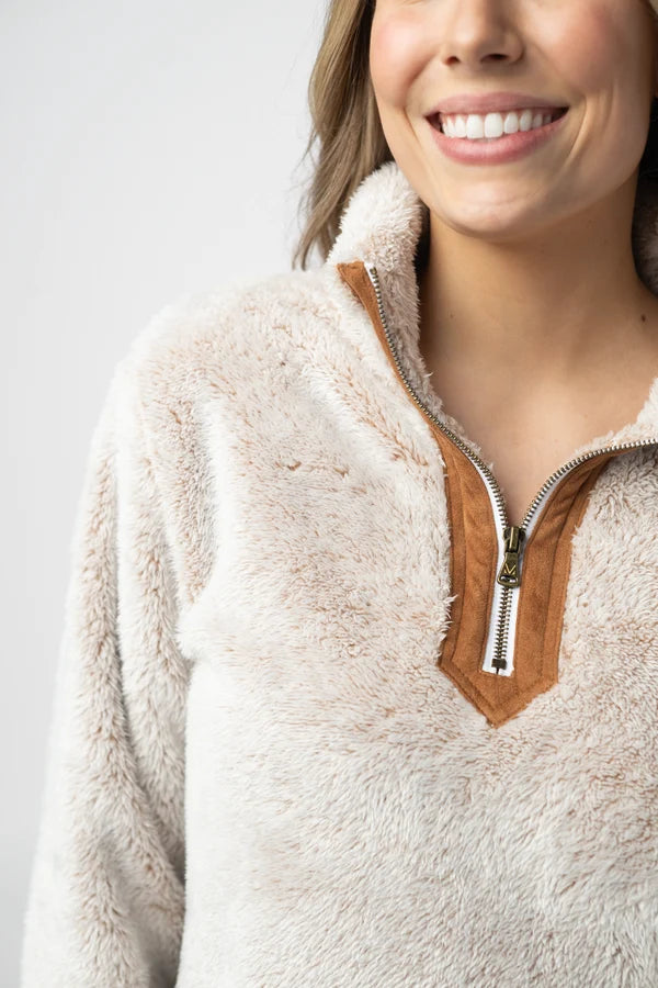 Ryan 1/4 Zip Sherpa - Camel
