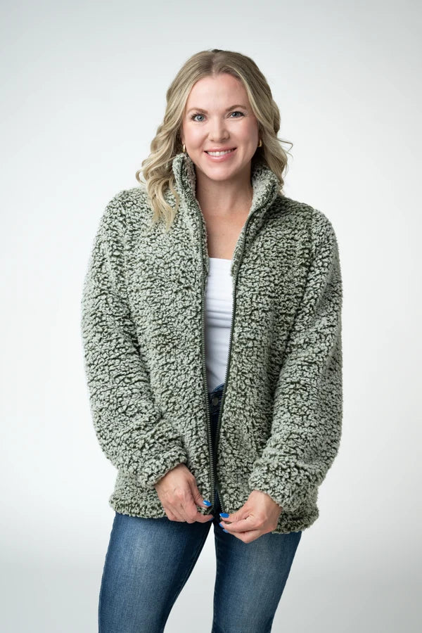 Two Tone Fullzip Sherpa - 2 Colors