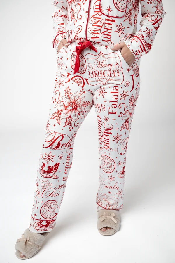 Pajama Top and Pants Set - Merry & Bright