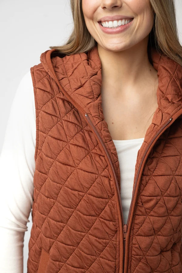Heather Geometric Hooded Vest - 3 Colors