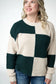 Checkered Block Sweater - Cream and Evergreen