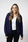 Micro Checkered Cardigan - Black and Purple