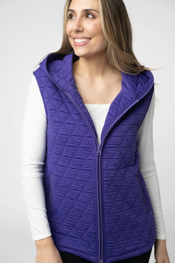 Heather Geometric Hooded Vest - 3 Colors